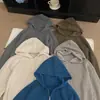 2026 Otoño Temprano Tejido de Gofre / Estilo Perezoso Retro Coreano Sudadera con Capucha de Punto de Doble Cremallera Suéter de Color Sólido Abrigo
