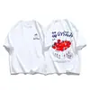 Camiseta Creativa para Mujer con Fresa de 180g Transfronteriza Holgada Hip-Hop Streetwear Moda Ropa Nueva Comodidad Completa en la Cintura para Mujer