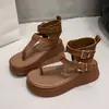 Nuevos Sandalias Romanas de Plataforma para Mujer Estilo 2025, de Moda y Cómodas, con Hebilla, Suela Gruesa, Sandalias de Tira Casual Versátiles para Mujer