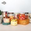 Contenedor de Almacenamiento de Plástico Calibre 100 Empaque Cubo para Papelería Almacenamiento de Lodo de Cristal Contenedor Cilíndrico Grande Sellado a Prueba de Humedad
