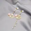 [Selección Premium] Pendientes de Perlas con Forma de Gota de Aceite de Jade Imitación Estilo Chino Nuevo Pendientes Retro con Borlas de Gota de Agua Accesorios Simples Hanfu para Mujeres