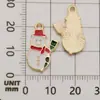 Atacado do Fabricante Série de Natal e Ano Novo Itens Mais Vendidos, Pingentes Pequenos de Liga de Esmalte, Charms para Pulseira, Acessórios para Joias DIY