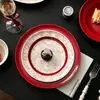 Juego de Vajilla para Boda Regalo de Boda Platos Rojos Vajilla Nuevo 2025 Juego de Platos Vajilla Estilo Antiguo