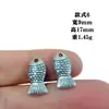 Pendente de Peixe de Prata Antiga Transfronteiriço Peixe Dourado de Orelhas Duplas Liga de Joias Artesanal DIY Acessórios para Colar Pulseira Venda por Atacado