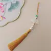 Guanshan Yue Producto Nuevo Abanico de Concha de Ácido Acético Colgante de Borla Nube Verde Oreja Hanfu Cheongsam Presurizar Solapa Colgante