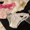 Ropa Interior Sexy de Encaje Caliente para Mujer, Delgada, Sin Marcas, Cruzada Hueca, Pure Spice Girls, Entrepierna de Algodón Puro, Calzones de Cadera