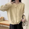 Abrigo suéter con cuello de bufanda de dos botones, diseño estilo coreano 2026, para mujer, nuevo punto elegante y sencillo de otoño e invierno