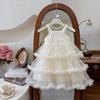 Vestido para Niña 2026 Estilo Verano Estilo Coreano Moderno Vestido de Princesa Perla Tutú para Bebé Vestido de Cumpleaños