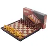 Ajedrez Magnético Estilo Madera 30x30cm Tablero Plegable con Piezas de Resina Tablero de Ajedrez Portátil de Viaje Juego de Estrategia Clásico Acabado Marrón para Adultos y Niños
