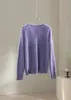Textura tipo nuvem26 Suéter de Tricô com Decote V de Manga Longa em Lã e Cashmere Atmosférico Outono/Inverno para Mulheres, Pulôver Liso