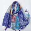 Estilo Étnico Fábrica de Gasa de Bali Venta al por Mayor Comercio Exterior Transfronterizo Bufanda de Seda Estampada para Mujer Bufanda Larga Bufanda Chal Primavera/Verano