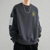 Suéter Masculino Outono 2024 Estilo Americano Solto Manga Longa Gola Redonda Engrossado Roupas Esportivas Pulôver Na Moda Estilo Pesado
