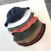 Chapéu de Pescador de Algodão Lavado Masculino e Feminino Cor Sólida Estilo Portuário Chapéu Jeans Moda Primavera e Verão Chapéu de Topo Macio Chapéu Dobrável de Bacia Transfronteiriço
