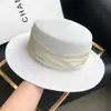 Chapéu de Palha Estilo Hepburn Francês para Mulheres, Chapéu de Palha de Alta Qualidade, Chapéu de Verão com Topo Plano, Chapéu Elegante de Proteção Solar para Férias na Praia para Mulheres