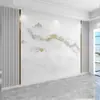 Tela para Pared de Fondo de TV, Mural para Sala de Estar, Papel Tapiz Moderno Minimalista, Papel Tapiz Estilo Nuevo 2025, Tela para Pared de Rejilla de Alta Gama