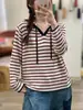 Nueva colección de otoño: suéter de punto artístico, retro, holgado, moderno, versátil, sudadera con capucha, que rejuvenece, prenda básica de punto informal