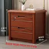 Mesita de noche de madera maciza, estilo chino, diseño simple y moderno, adecuada para dormitorios, con espacio de almacenamiento, un simple gabinete de 3 niveles para la mesita de noche