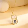 Colar Cruzado Europeu e Americano de Zircônia Colorida Doze Constelações Luxo Leve Moda de Nicho Temperamento Simples Versátil Colar Atacado