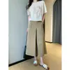 Falda-pantalón cropped de alta calidad, con caída, resistente a las arrugas, ultracómoda, de algodón, adelgazante, línea A, pierna ancha, para el trabajo, para mujer, nuevo modelo 2026