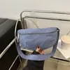 2025 Nova Bolsa Transversal de Ombro Único Cor Sólida Casual Simples Leve Versátil Grande Capacidade Bolsa Bolinho Alça Larga no Ombro Bolsa de Peito