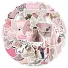 50 Adesivos de Grafite Rosa Coquette Girl para Copo de Água, Computador, Adesivos Decorativos à Prova d'Água, Adesivos Criativos