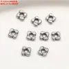 Prata Esterlina Flor Pequena Quadrado Tubo Curvo Folha Pingente Acessórios Retro Prata Lisa Anel de Corrida Cuia DIY Materiais para Miçangas Feitos à Mão