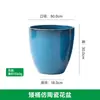 Vaso de Flor de Plástico com Imitação de Cerâmica e Resina, Polido de Alto Brilho, Espessado para Uso Doméstico, Vaso Vintage de Planta Monstera, Personalizável
