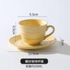 Xícara de Café de Cerâmica com Relevo em Cor Sob Esmalte, Conjunto de Xícara e Pires para Chá da Tarde no Escritório, Caneca de Leite com Textura Escovada, Estilo Simples