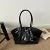 Bolso tote versátil de cuero encerado vintage para mujer, casual y elegante, gran capacidad, adecuado para ir al trabajo, con diseño plisado y correa cruzada