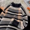 Suéter engrossado de inverno masculino estilo coreano moda malha japonesa solta inverno em Hong Kong estilo casaco suéter preguiçoso estilo Hong Kong