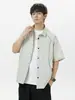 2025 Nova Moda Essencial de Verão Masculina Tendência Solta Manga Curta Cor Sólida Casual Versátil Solta Simples Camisa