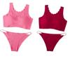 Nuevo Conjunto de Lencería Íntima de Seda de Hielo Sin Costuras Conjunto Íntimo para Mujer Tirante Ancho Chaleco Deportivo Sin Costuras Conjunto de Bragas Sexy