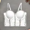 Corsé de ballenas estilo francés para usar sobre la ropa, adelgazante y que realza la figura, puro y sexy, con una gran espalda descubierta, adecuado para discotecas, con copas incorporadas
