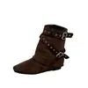 Botas Holgadas de Mujer 2026 Nuevo Otoño Retro Punta Fina Tacón de Aguja que Levanta el Talón, Botas Vaqueras Occidentales, Botas de Caballero Chica Caliente
