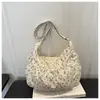 Bolsa Doce Pequena Floral Versátil Estilo Coreano para Mulheres 2026 Bolsa de Ombro de Grande Capacidade Estilo Preguiçoso Casual Bolsa Transversal Plissada