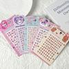 Pegatinas luminosas en relieve 5D de Sanrio para decoración de uñas, diseño de dibujos animados, kulomi, lindas pegatinas para uñas para niños, joyería adhesiva para bebés