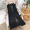 Chaleco de Traje de Longitud Media Estilo Nuevo Primavera y Otoño para Mujer, Versión Coreana, Sin Mangas, Adelgazante, Chaleco Chaqueta Talla Grande
