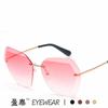 Gafas de sol con adorno de moda nuevas 2022 para mujer, sin montura de moda, gafas de sol Marinas, gafas de calle europeas y americanas al por mayor