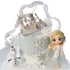 Elsa Elsa Decoración de Pastel de Princesa Adorno de la Reina de Hielo y Nieve Hecho a Mano Olaf Castillo Tarjeta Plug-In de Cumpleaños