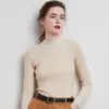 Ropa interior de manga larga para otoño e invierno, para mujer, de lana, cuello semi-alto, adelgazante, ajustada, engrosada, estilo nuevo, suéter de punto transfronterizo, capa base