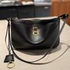 Bolso bandolera clásico de piel de vaca Kelly de estilo nuevo para mujer, de piel auténtica, combinable con todo, para hombro y axila.