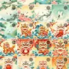 Lanternas Externas Estilo Vintage, Lanternas de Tecido à Prova d'Água Estilo Chinês para Áreas Turísticas, Enfeites para Árvores de Rua, Decorações para Restaurantes em Cidades Antigas, Lanternas Brilhantes em Formato de Melão Chinês