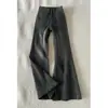 Jeans micro-flare negros y grises para mujer, nuevo estilo de otoño, de cintura alta, adelgazantes para tallas grandes, tipo cuerpo de pera, pantalones de campana elásticos
