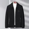 Chaqueta Estilo Papá para Primavera y Otoño para Hombres de Mediana Edad y Mayores, Chaqueta Fina de Chenilla Casual de Negocios, Ropa para Hombres de Mediana Edad