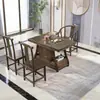 Nuevo juego de mesa de té y sillas de madera maciza estilo chino para balcón de apartamento pequeño, juego para sala de estar de té kung fu para el hogar, mesa de té integrada para preparar té