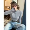Top de Punto de Terciopelo Andy, Capa Base de Cuello Medio de Alta Gama para Mujer, Nuevo Suéter de Cuello Semialto Otoño/Invierno 2026