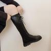 Botas de Mujer 2021 Nuevas Botas de Alta Elasticidad Botas de Caballero de Suela Gruesa Pero Botas con Cordones hasta la Rodilla Botas Altas Botas de Equitación