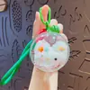 Lindo Dibujo Animado Bola Bobo Conejo Muñeco de Peluche Llavero Colgante Pareja Llavero para Mochila Escolar Colgante Regalo