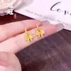 Pendientes Exquisitos de Latón Chapado en Oro con Diseño de Nicho Tachonados de Diamantes en Color Oro Arena para Mujer, Modernos de Lujo Ligero Versátiles Elefante Pequeño Mariposa Girasol