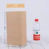 Bolsa plana desechable de papel Kraft para refrigerador, bolsa para alimentos, pequeña para llevar, bolsa de embalaje a prueba de aceite, grande